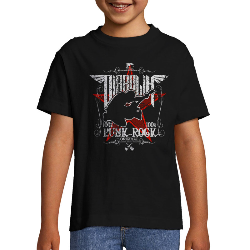 T-shirt enfant noir Punk Rock (Diabolik,Rock & Punk)