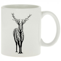 Mug blanc Deer Trees (Caffein Art,Animaux)