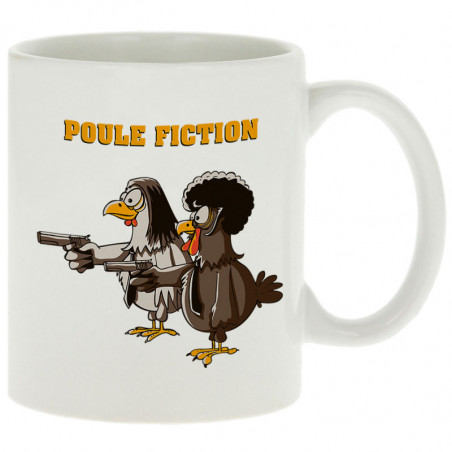 Mug blanc Poule Fiction (Mr Mouton,Animaux,Films/Séries)
