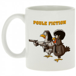 Mug blanc Poule Fiction (Mr Mouton,Animaux,Films/Séries)