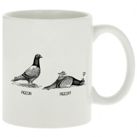 Mug blanc Pigeon Pigeoff (Gondrax,Les Bébêtes,Humour,Animaux)