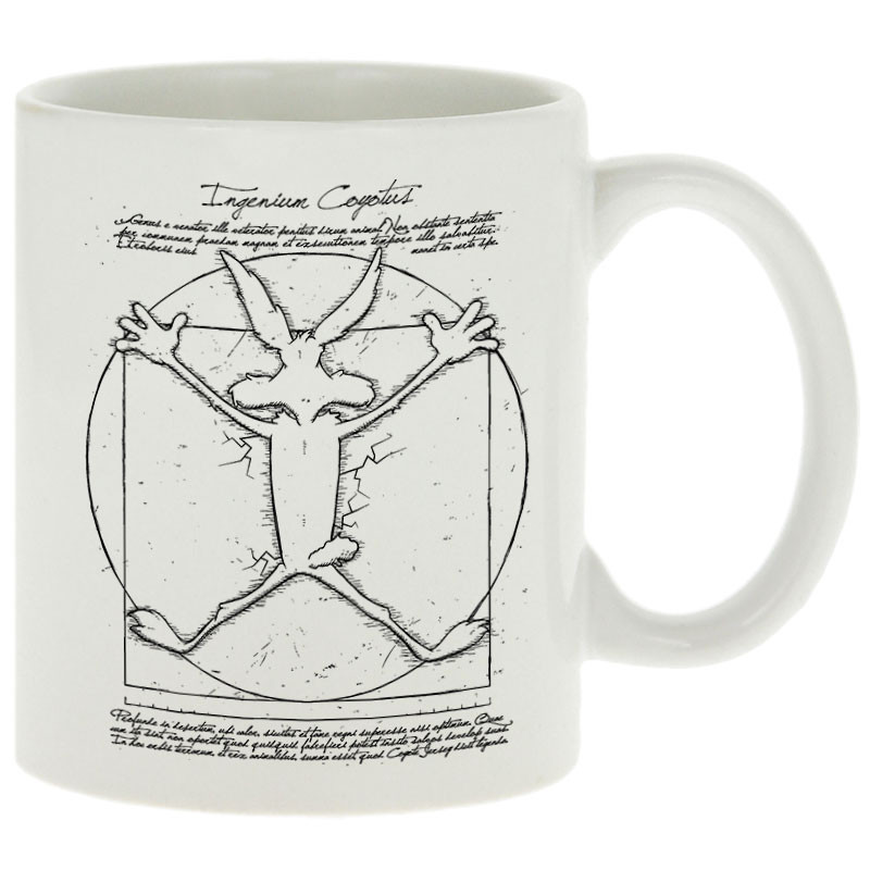 Mug blanc Coyote Vitruve (Le Duc,Animaux,Films/Séries,Homme de Vitruve)