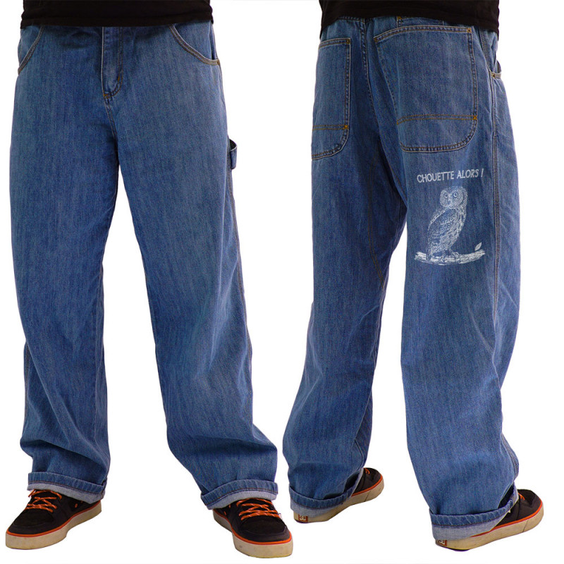 Baggy denim bleu Chouette alors (Gondrax,Les Bébêtes,Animaux)