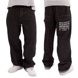 Baggy denim noir Distanciation Antisociale (Gondrax,Slogans Débiles,Humour)