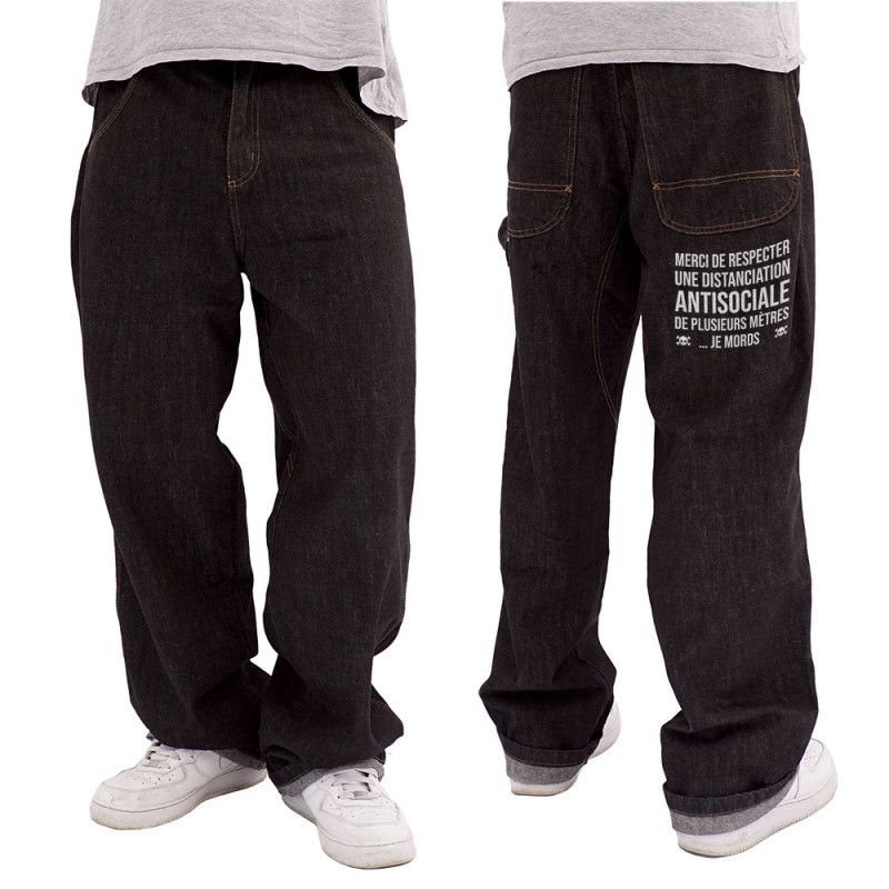 Baggy denim noir Distanciation Antisociale (Gondrax,Slogans Débiles,Humour)