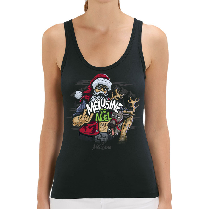 Débardeur femme coton bio noir Bière de Noël (Mélusine)