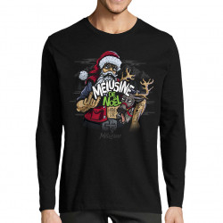 T-shirt homme manches longues noir Bière de Noël (Mélusine)