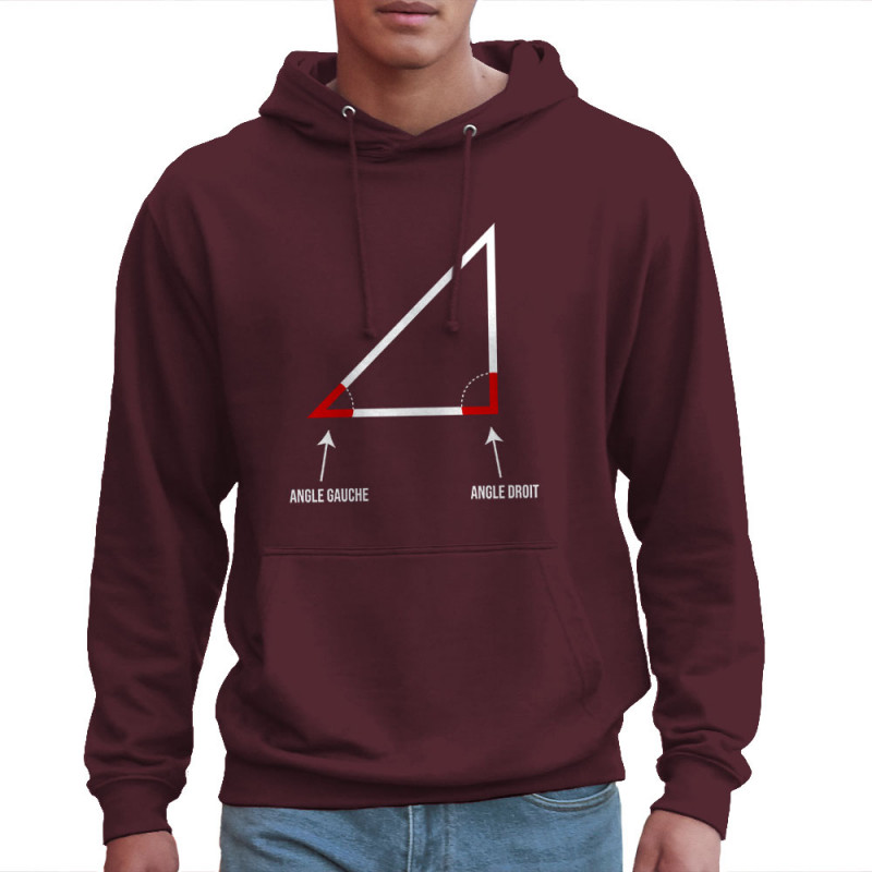 Sweat homme à capuche bordeaux Angle droit (Gondrax,Humour,Devoirs de vacances)