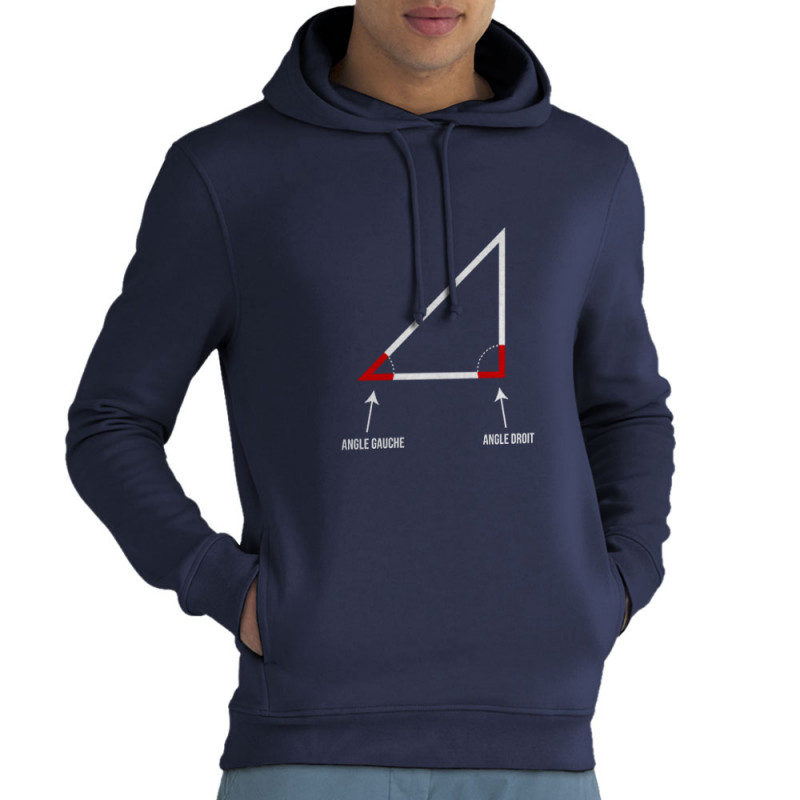 Sweat homme à capuche coton bio bleu marine Angle droit (Gondrax,Humour,Devoirs de vacances)