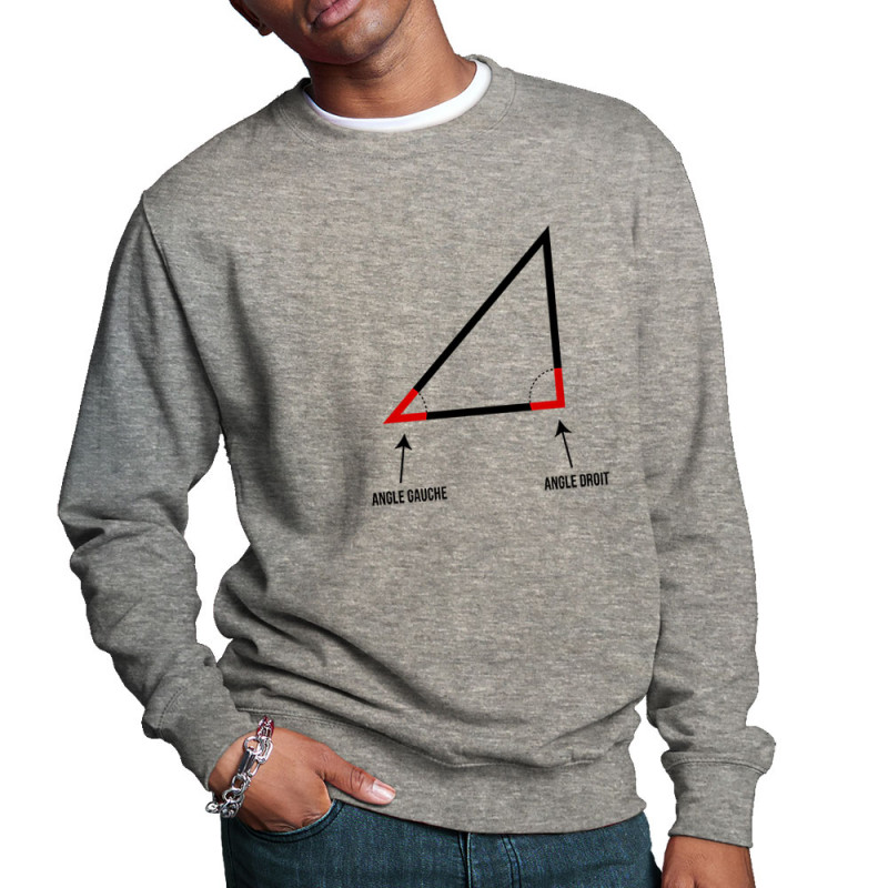 Sweat homme col rond gris chiné Angle droit (Gondrax,Humour,Devoirs de vacances)
