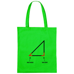 Sac shopping en toile vert prairie Angle droit (Gondrax,Humour,Devoirs de vacances)