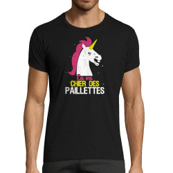 T-shirt homme fit noir Ca va chier des paillettes (Animaux,Humour,Amazon,Zewa)