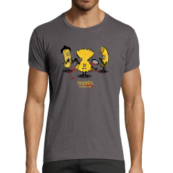 T-shirt homme fit gris foncé Psychopâtes (Gondrax,Fruits & Légumes,Humour)