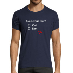 T-shirt homme fit bleu marine Avez-vous bu ? (Le Duc,Alcool,Humour,Enfer)