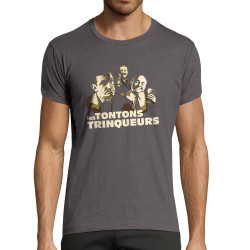 T-shirt homme fit gris foncé Les Tontons Trinqueurs (Trabe,Humour,Alcool,Les Tontons Flingueurs,Détournements)