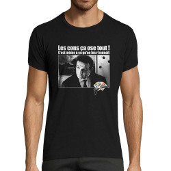 T-shirt homme fit noir Les cons ça ose tout (Films/Séries,Les Tontons Flingueurs)