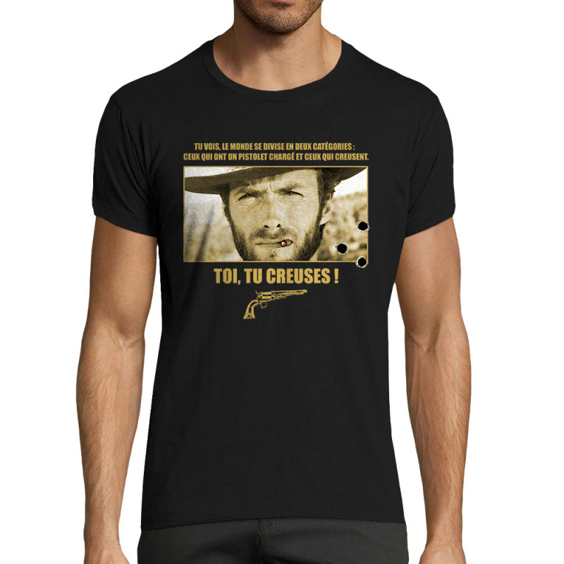 T-shirt homme fit noir Toi tu creuses (Films/Séries)