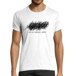 T-shirt homme fit blanc Pas de marque merci (Slogans Débiles,Humour)