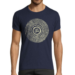 T-shirt homme fit bleu marine Ohm Spiral (Ethnique,teufeur)
