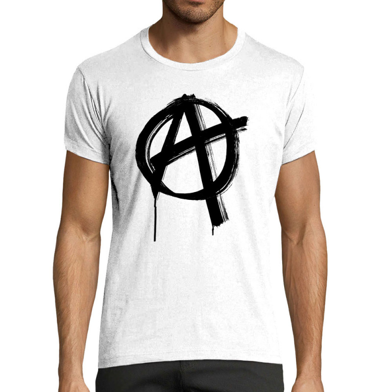 T-shirt homme fit blanc Anarchy (Gondrax,Slogans engagés,Rock & Punk)