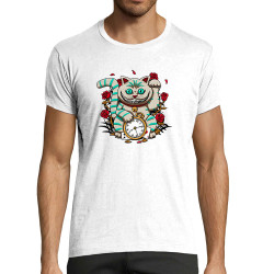 T-shirt homme fit blanc Lucky Alice Cat (Le Duc,Animaux,Chats)