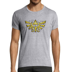 T-shirt homme fit gris chiné Triforce Stone (Le Duc,Jeux Vidéo / Geek)