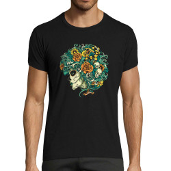 T-shirt homme fit noir Santa Muerte - Flourish Dead Girl (Santa Muerte,Têtes de morts)