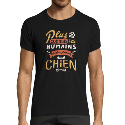 T-shirt homme fit noir Mon chien (Le Duc,Animaux,Slogans Débiles)