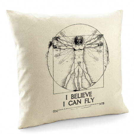 Coussin "I can fly Vitruve"