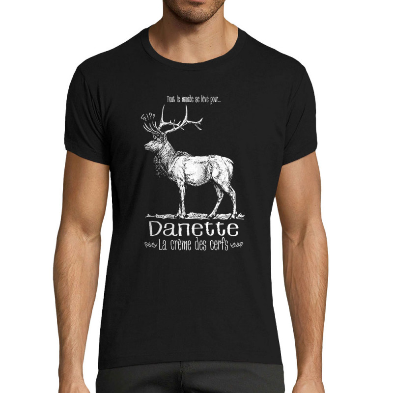 T-shirt homme fit noir La crème des cerfs (Gondrax,Les Bébêtes,Animaux)