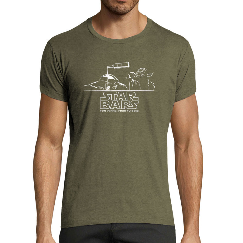T-shirt homme fit kaki chiné Star Bars (Le Duc,Jeux Vidéo / Geek,Alcool,Star Wars)