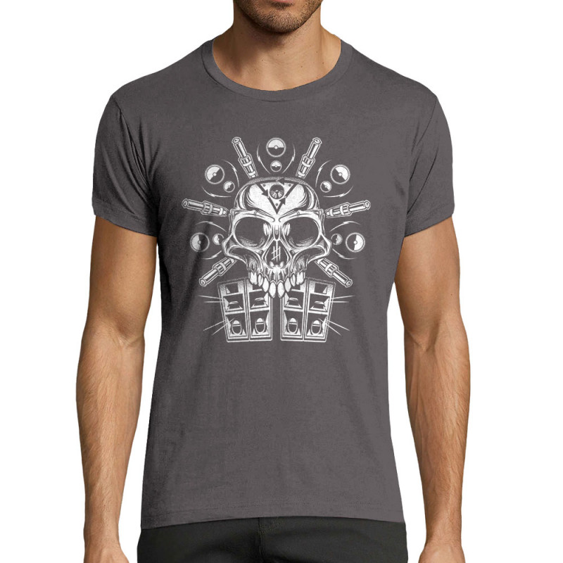 T-shirt homme fit gris foncé Jack The Skull (Simon,teufeur,Têtes de morts)