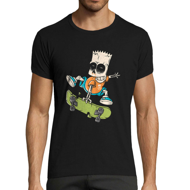 T-shirt homme fit noir Simpskull Skate (Films/Séries,Skate)