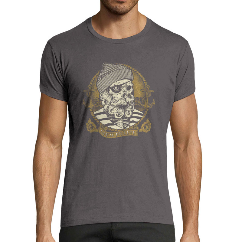 T-shirt homme fit gris foncé Santa Muerte - Dead Fisherman (Simon,Santa Muerte,Têtes de morts)