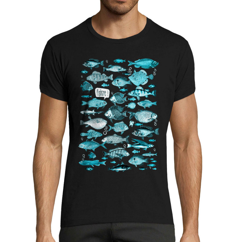 T-shirt homme fit noir Fishtre (Gondrax,Les Bébêtes,Animaux)