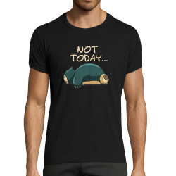 T-shirt homme fit noir Not Today (Le Duc,Animaux,Humour,Chats,Manga Kawaï japan)
