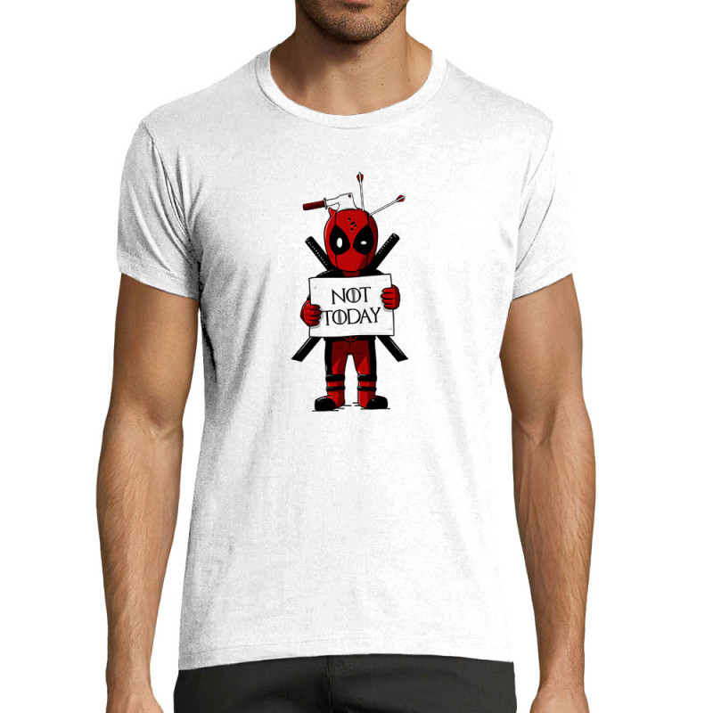 T-shirt homme fit blanc Deadpool - Not Today (Le Duc,Films/Séries)