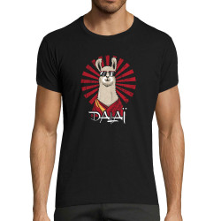 T-shirt homme fit noir Dalaï Lama (Le Duc,Animaux,Humour)