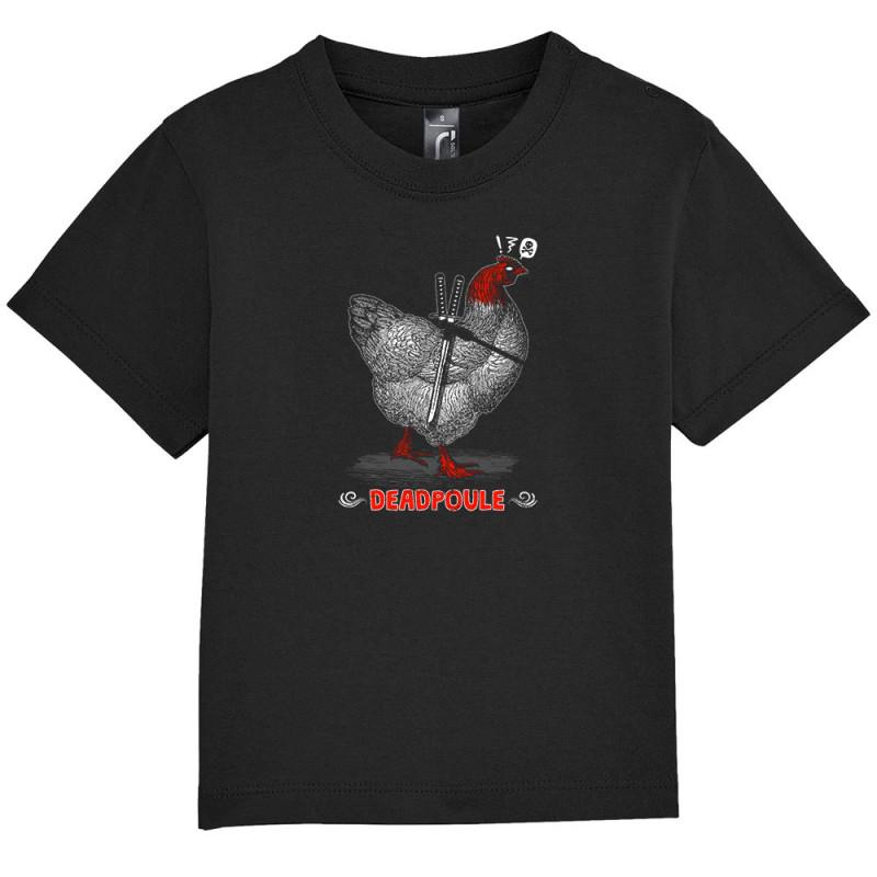 T-shirt bébé noir Deadpoule (Gondrax,Les Bébêtes,Animaux,Humour,Films/Séries)