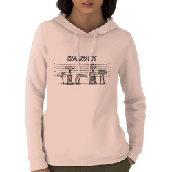 Sweat femme à capuche coton bio rose clair Usual Tire-Bouchons (Gondrax,Alcool,Films/Séries,Détournements)