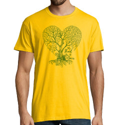 Tee-shirt homme jaune Green Heart (Gondrax,Ecologie)