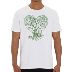 T-shirt homme coton bio blanc Green Heart (Gondrax,Ecologie)