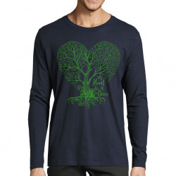 T-shirt homme manches longues bleu marine Green Heart (Gondrax,Ecologie)