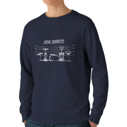 Sweat homme bio col rond bleu marine Usual Tire-Bouchons (Gondrax,Alcool,Films/Séries,Détournements)