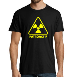 Tee-shirt homme noir Patroactif (Humour,Slogans Débiles,Paresse)