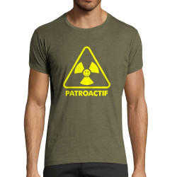 T-shirt homme fit kaki chiné Patroactif (Humour,Slogans Débiles,Paresse)