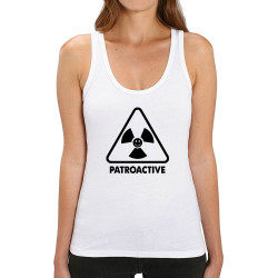 Débardeur femme coton bio blanc Patroactive (Humour,Slogans Débiles,Paresse)