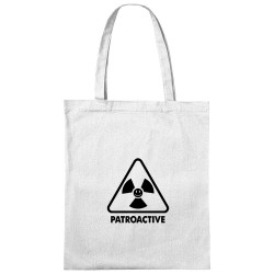 Sac shopping en toile blanc Patroactive (Humour,Slogans Débiles,Paresse)