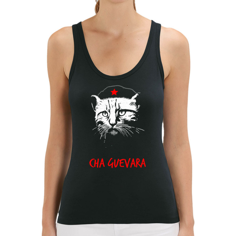 Débardeur femme coton bio noir Cha Guevara (Animaux,Humour,Chats,Les Bébêtes)