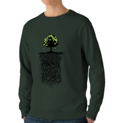 Sweat homme bio col rond vert foncé Know Your Roots (Ecologie,Ethnique)